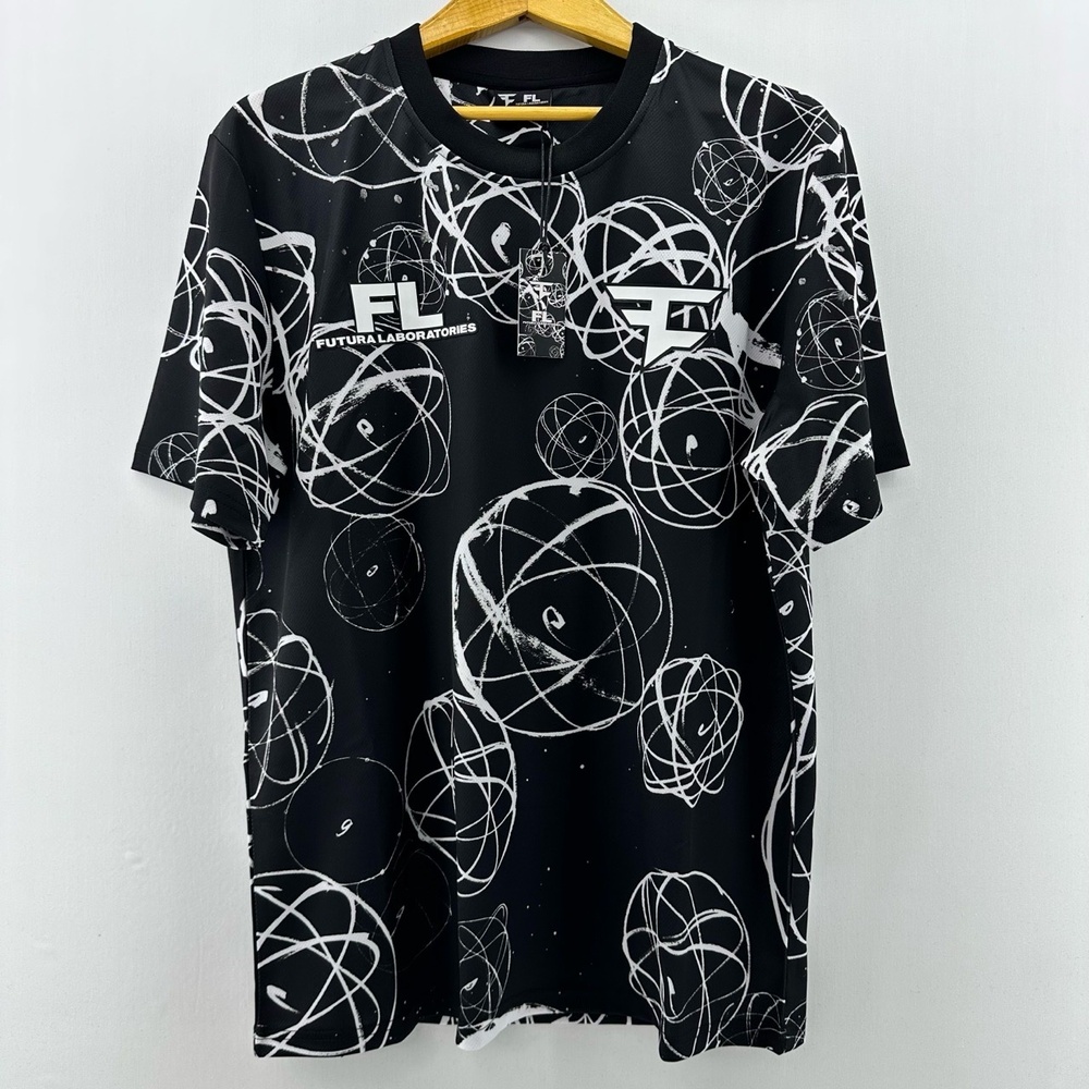 FaZe Clan x Futura Laboratories ATOM Jersey Tee Black Size L NWT Esports Collab
